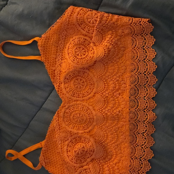 Bebe Vibrant Orange Lace Camisole - Picture 5 of 6